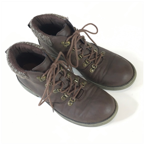 Rocket Dog Brown Lace Up Ankle Boots Knit Collar - Picture 4 of 10